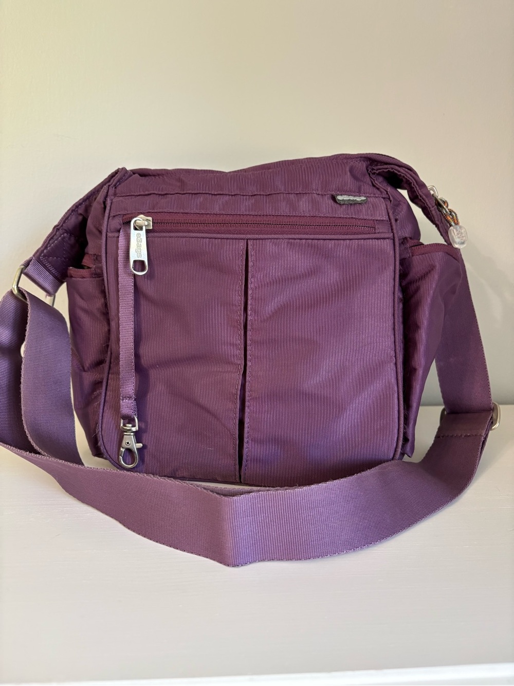 eBags Piazza Day Bag - Aubergine Purple Crossbody Travel Purse - RFID Protected